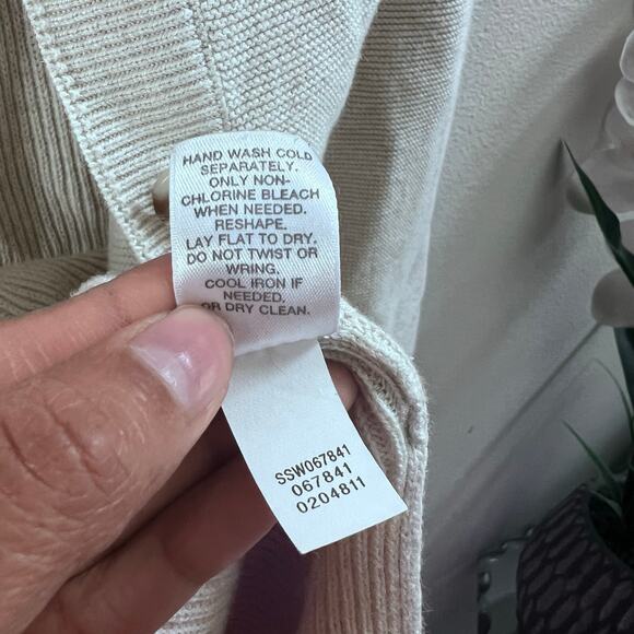 J.Jill Cotton Knit Cardigan Sweater Sz Medium Gray Button Down Minimalist Casual - Picture 8 of 8